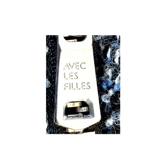 Avec Les Filles Womens Plaid Tweed Bomber Jacket XS Wool Blend Blue/Gray NWT - Picture 7 of 8